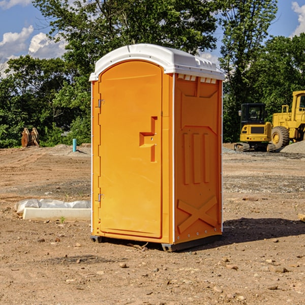 how often are the porta potties cleaned and serviced during a rental period in Canute